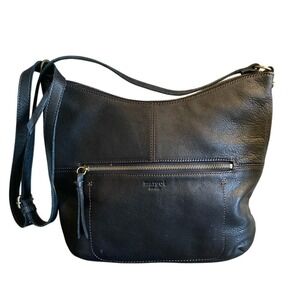 Margot New York Black Leather Women's Crossbody Shoulder Bag Purse Classic‎